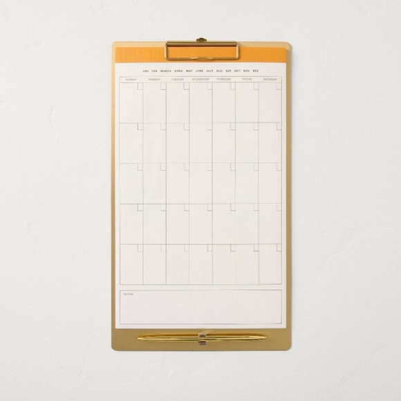 Hearth & Hand Magnolia Gold Clipboard Monthly Planner - Picture 1 of 9